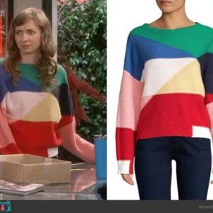 Joie Women's Medium Color Block Sweater, Wool/Cashmere